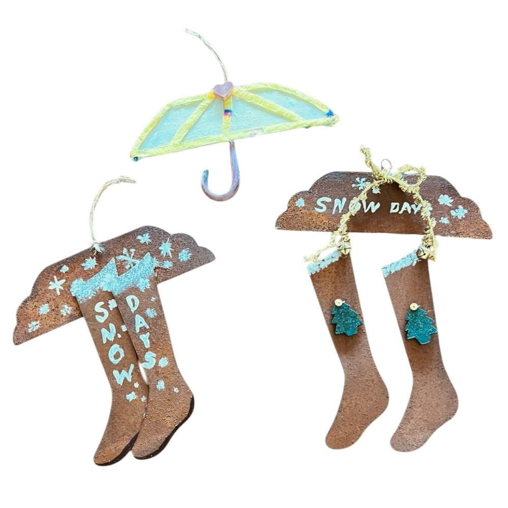 Handmade Snow Day Holiday Ornaments Set of 3